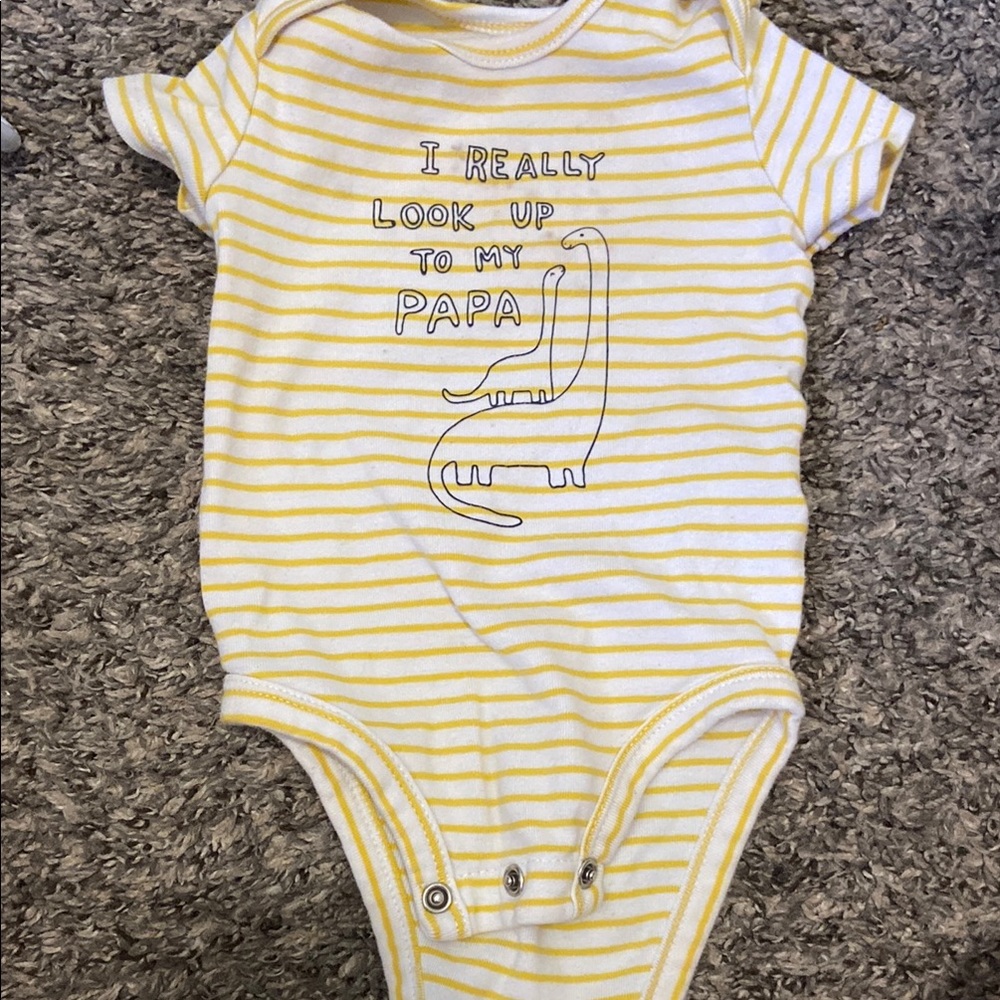 Yellow Striped Baby Onesie